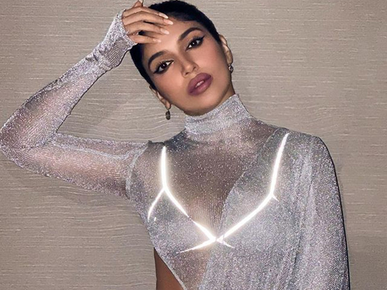 Fashionable Clicks Of Bhumi Pednekar In Silver Saree